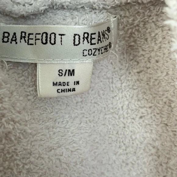 Barefoot Dreams CozyChic Full Zip Hooded Lounger Robe Cream Size S/M - Picture 4 of 8